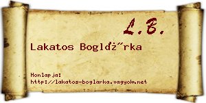 Lakatos Boglárka névjegykártya