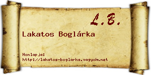 Lakatos Boglárka névjegykártya
